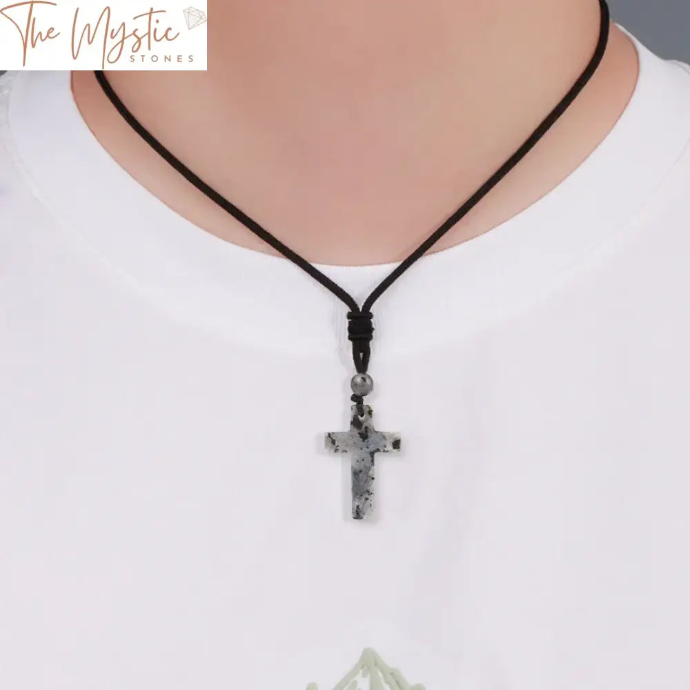 Healing Stone Cross Pendant Necklace