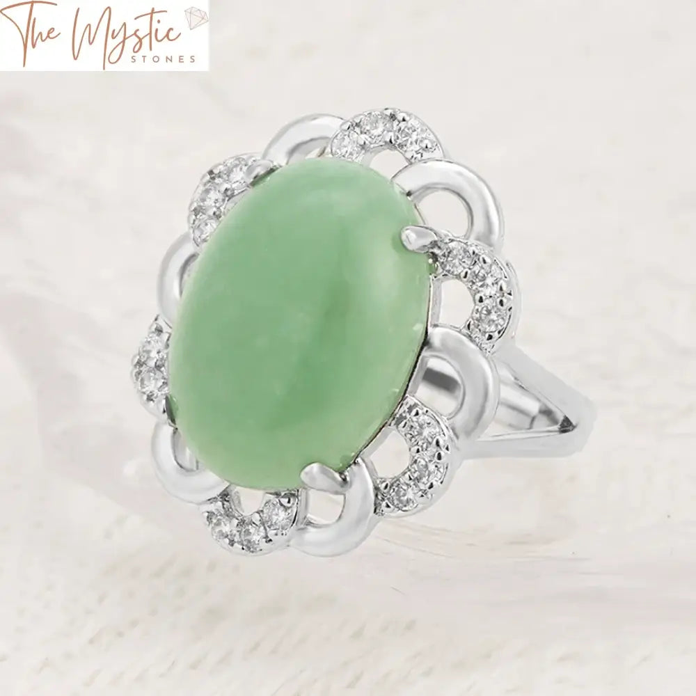 Healing Stone Egg-Shaped Ring