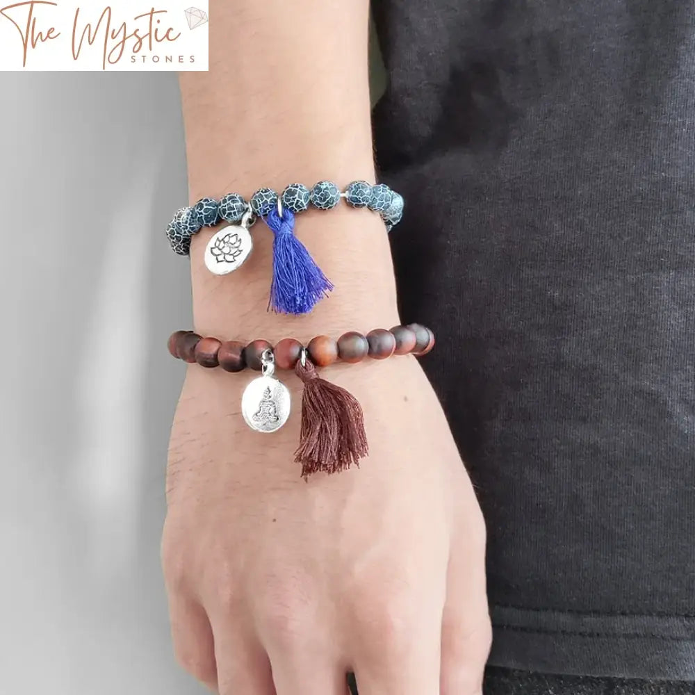 Healing Stone Yoga Bracelet With Boho Tassel