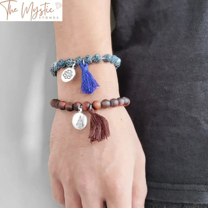 Healing Stone Yoga Bracelet With Boho Tassel