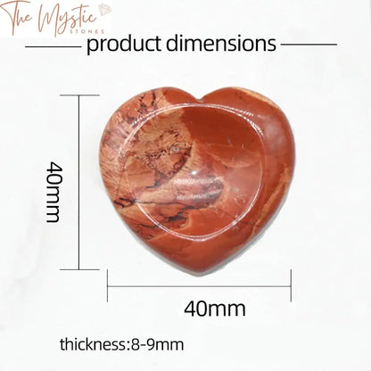 Heart Shaped 40Mm Healing Crystal Worry Stone