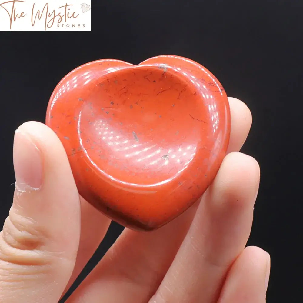 A heart-shaped worry stone made from natural healing crystal, measuring 40mm in size.