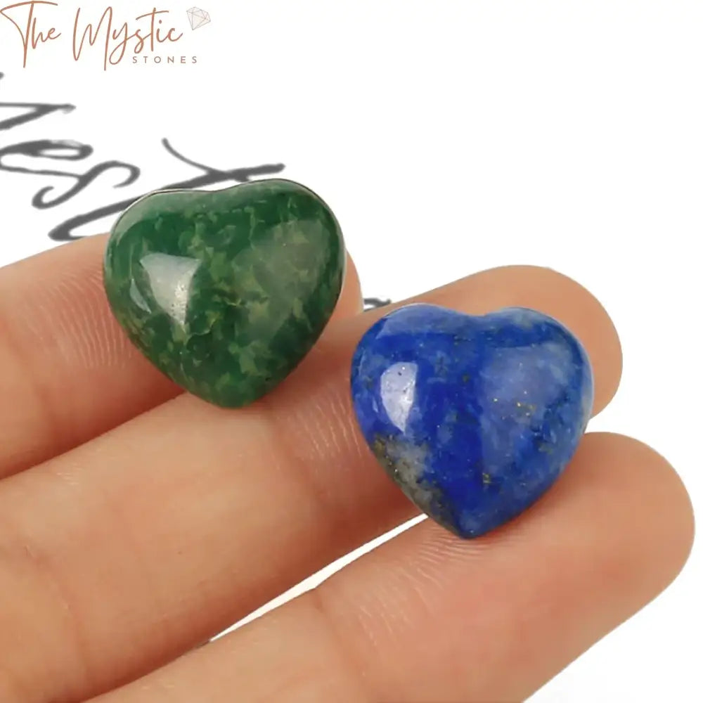 Heart-Shaped Natural Stone Beads 15X15Mm - Tiger Eye & Lapis Crystal