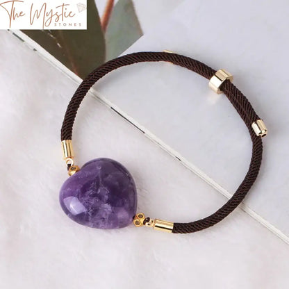 Heart-Shaped Natural Stone Crystal Bracelet