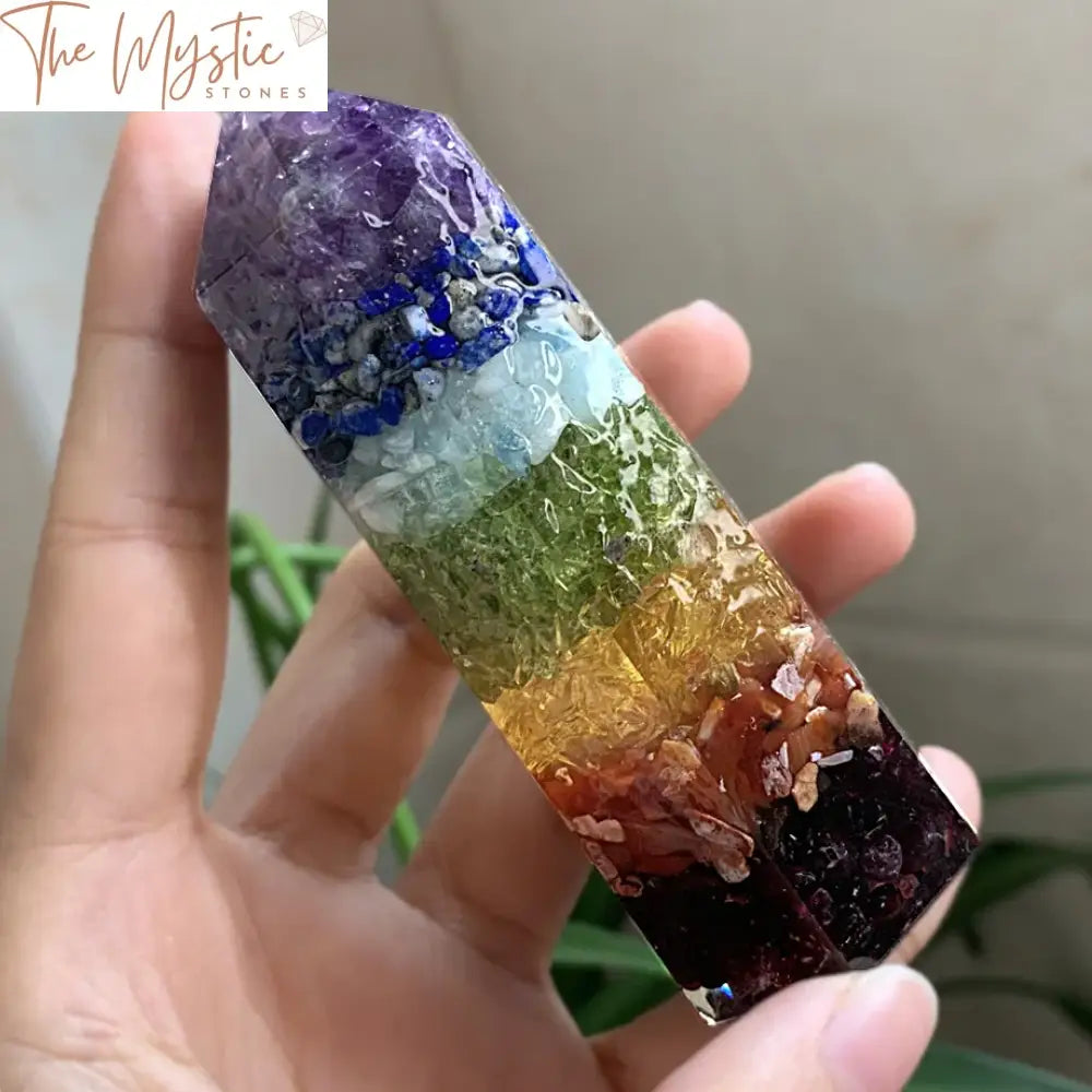 Hexagonal Chakra Crystal Column 90Mm