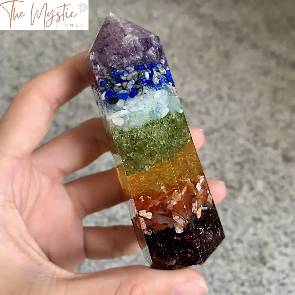 Hexagonal Chakra Crystal Column 90Mm