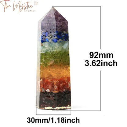 Hexagonal Chakra Crystal Column 90Mm