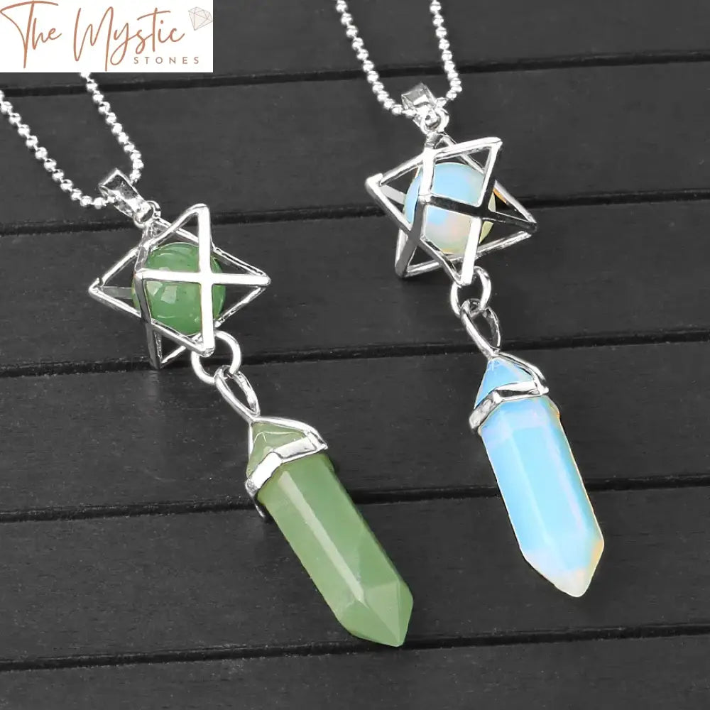 Hexagonal Crystal Healing Pendant Necklace