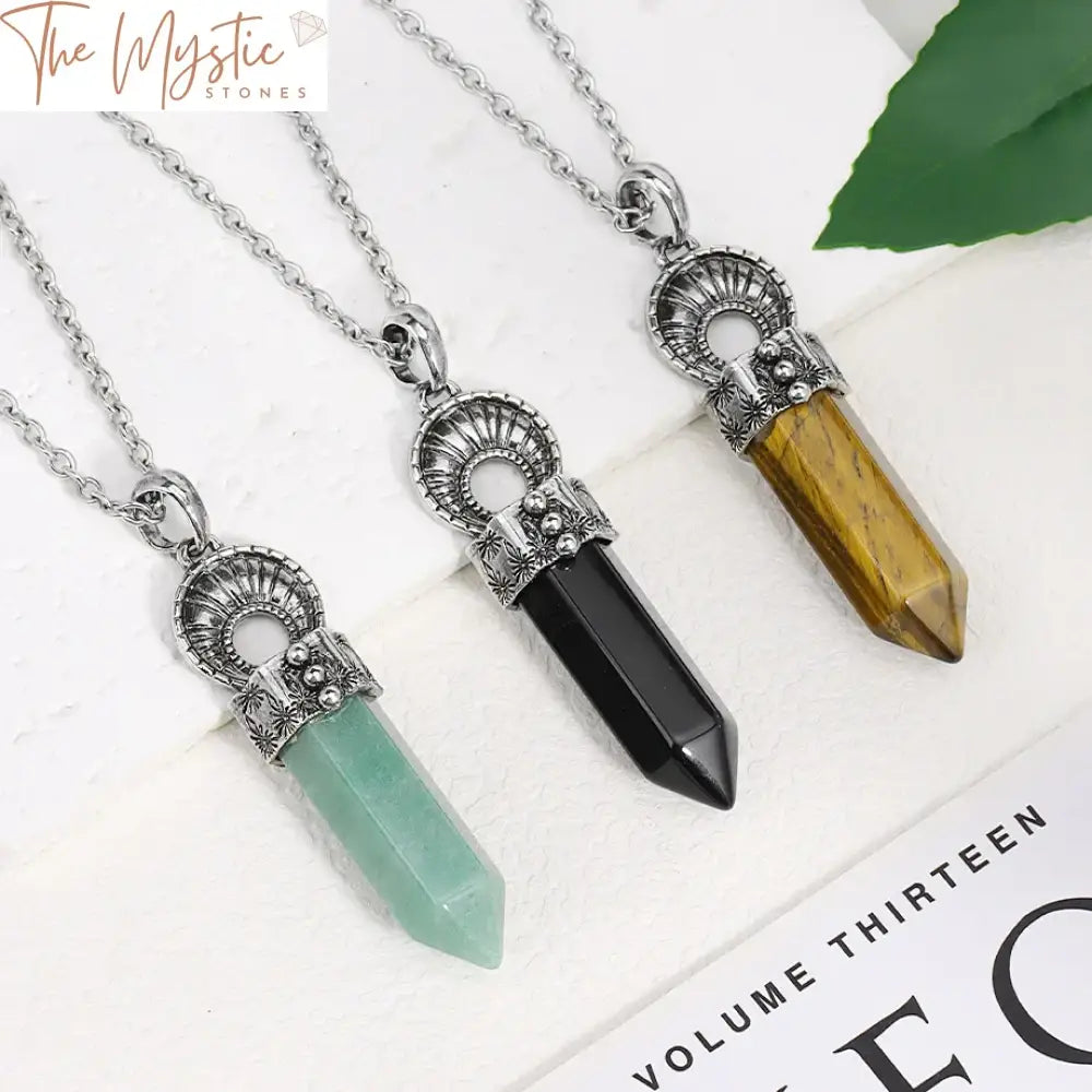 Hexagonal Crystal Pendant Necklace