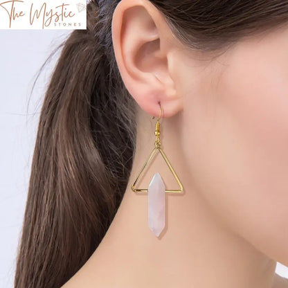 Hexagonal Crystal Stone Earrings Set