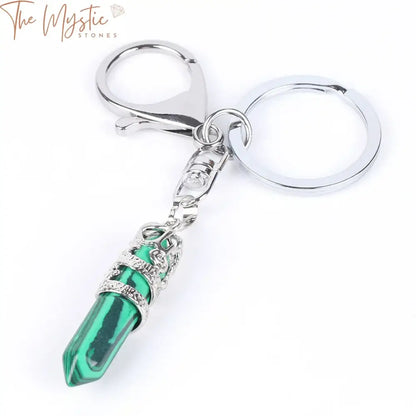 Hexagonal Gemstone Keychain Pendant