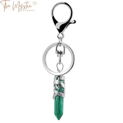 Hexagonal Gemstone Keychain Pendant