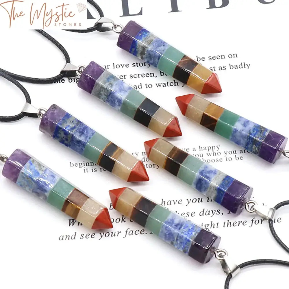 Hexagonal Multi-Stone Chakra Pendant