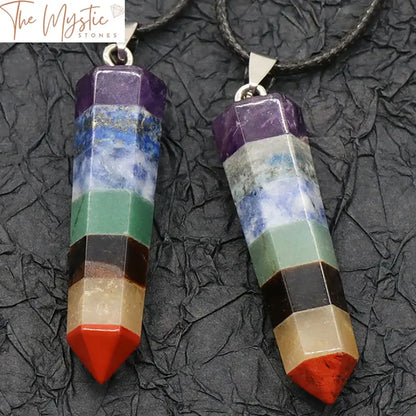 Hexagonal Multi-Stone Chakra Pendant