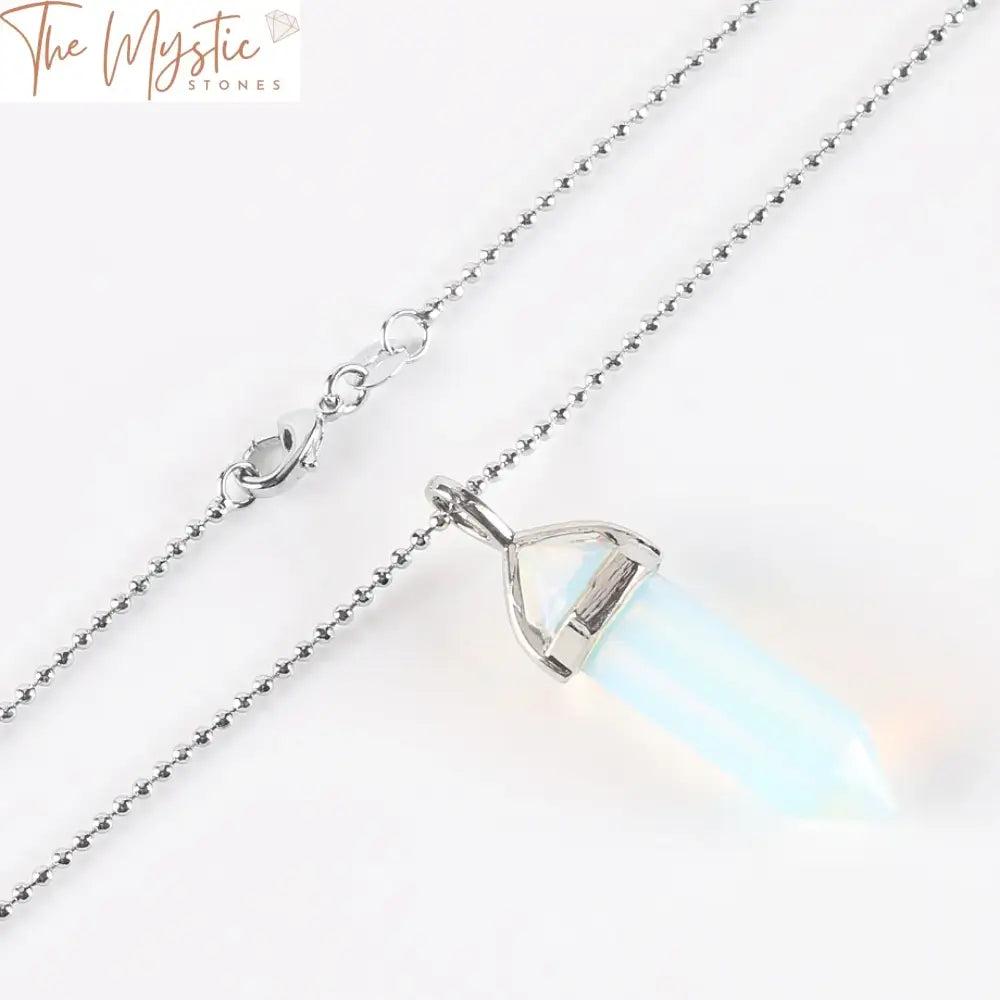 Hexagonal Opal Bullet Necklace