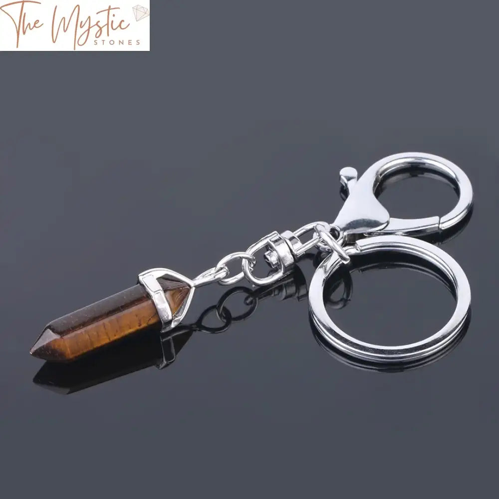 Hexagonal Prism Stone Keychain