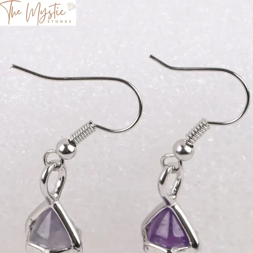 Hexagonal Quartz Crystal Drop Earrings