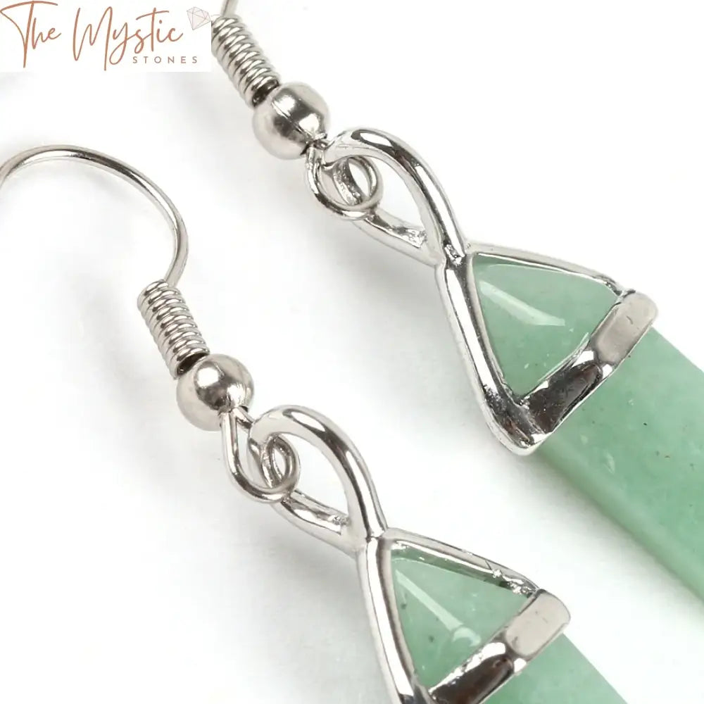 Hexagonal Quartz Crystal Drop Earrings