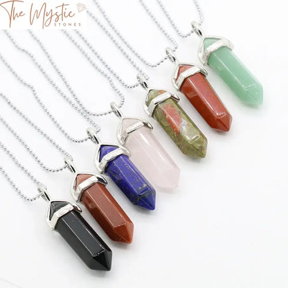 Hexagonal Reiki Chakra Crystal Pendant Necklace