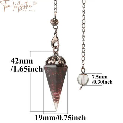 Hexagonal Reiki Stone Pendulum With Copper Chain