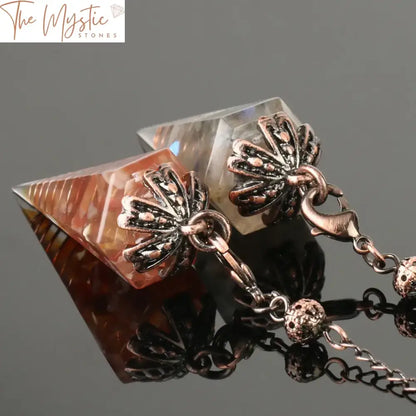 Hexagonal Reiki Stone Pendulum With Copper Chain