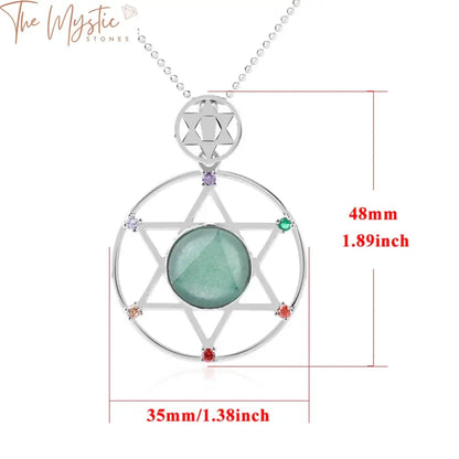 Hexagram Chakra Stone Pendant Necklace