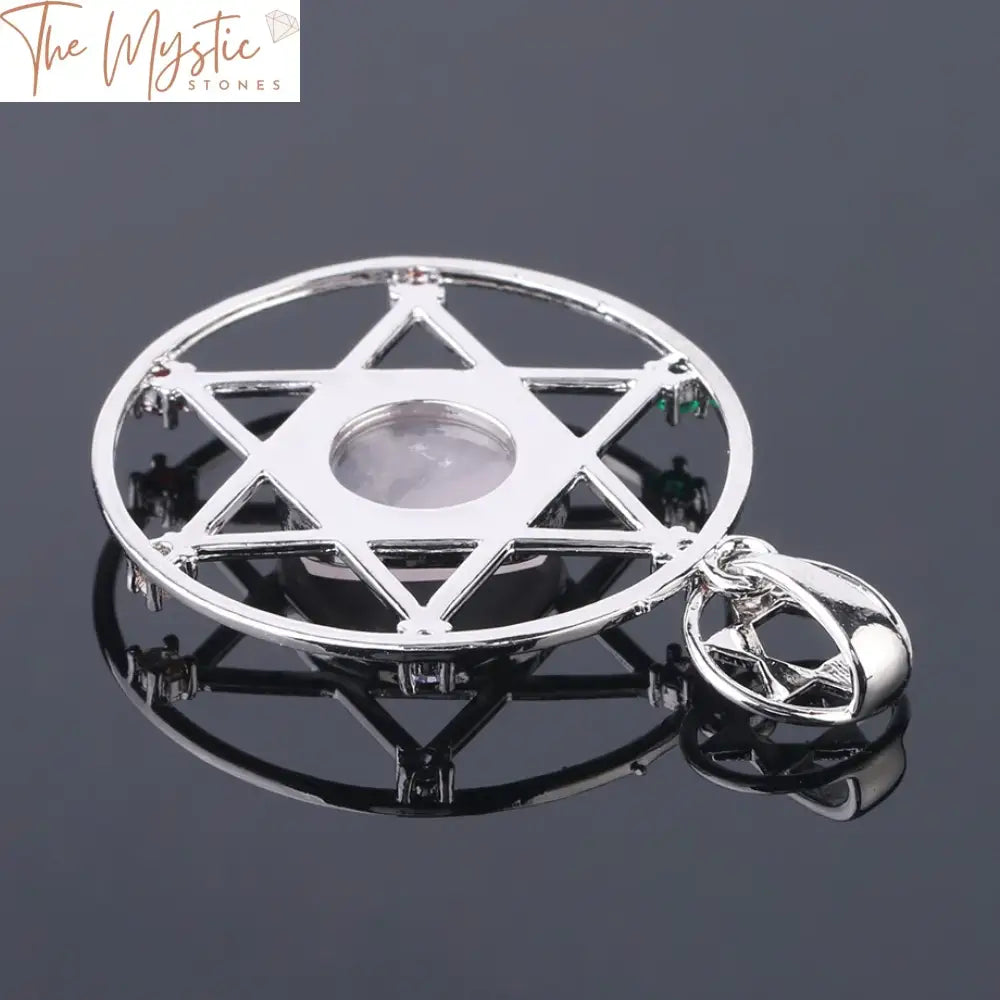 Hexagram Chakra Stone Pendant Necklace