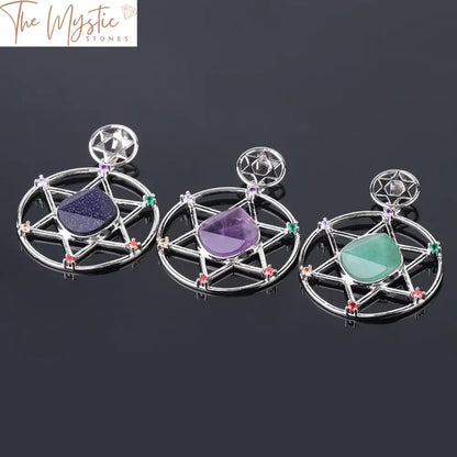 Hexagram Chakra Stone Pendant Necklace