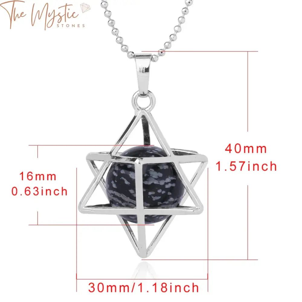 Hexagram Natural Stone Energy Pendant