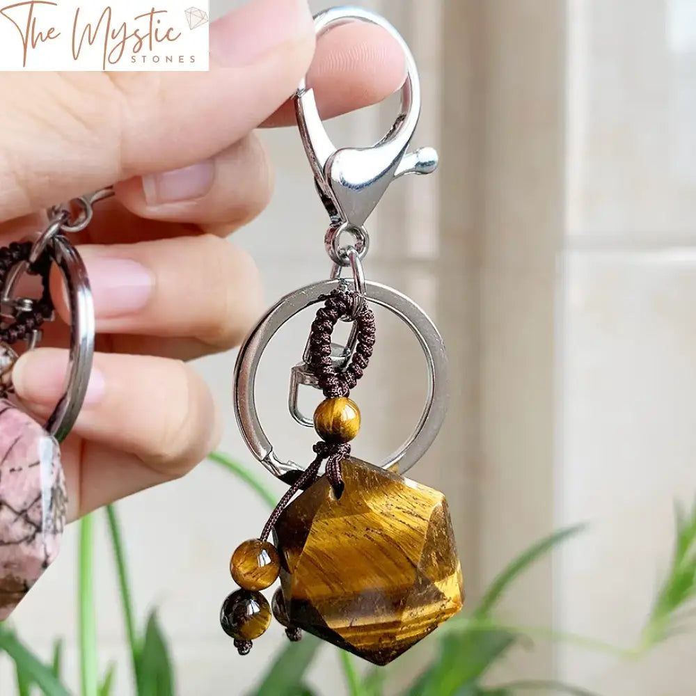 Hexagram Reiki Quartz Crystal Keychain