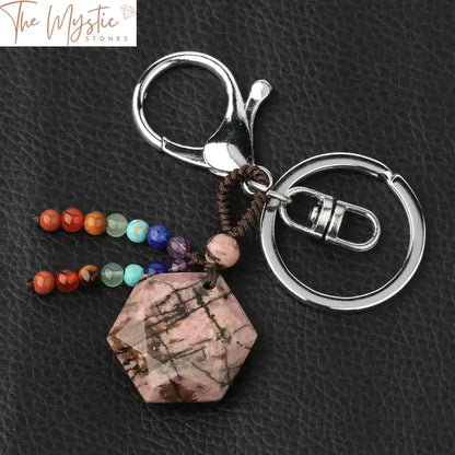 Hexagram Reiki Quartz Crystal Keychain