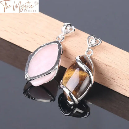 Horse Eye Natural Stone Silver Pendulum Pendant