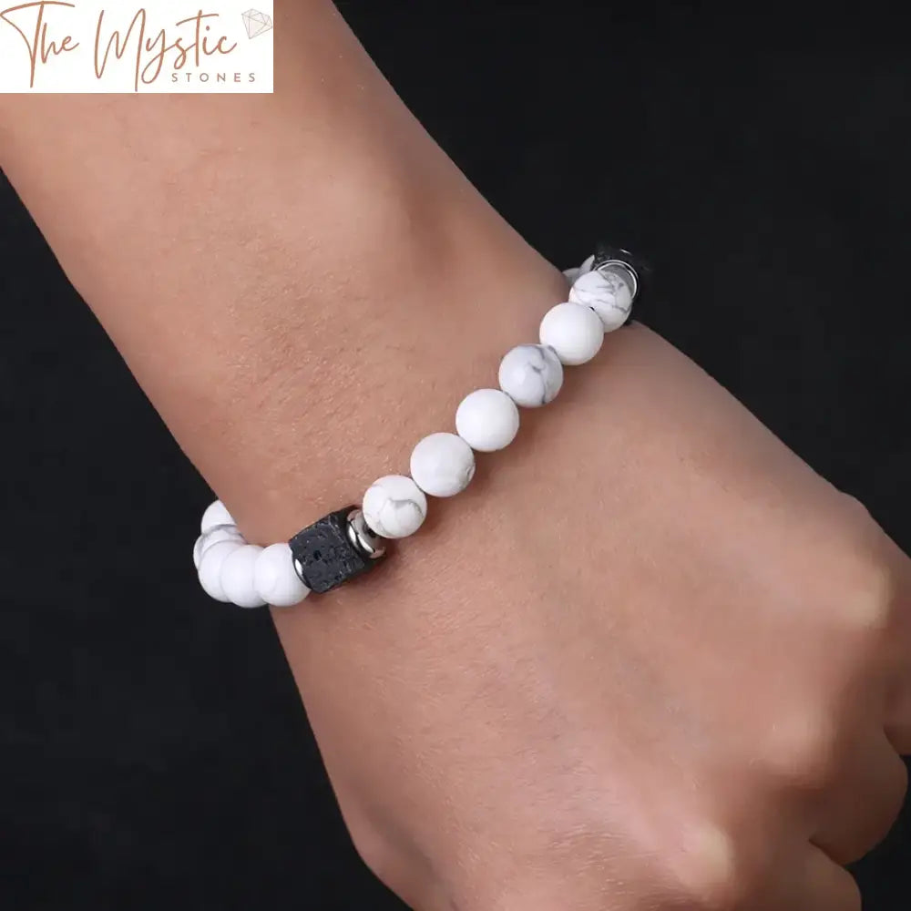 Howlite & Lava Bead Matching Bracelets