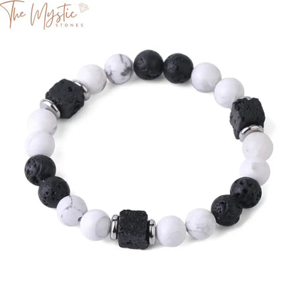 Howlite & Lava Bead Matching Bracelets