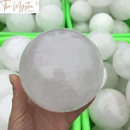 Iceland Spar Optical Calcite Sphere - 80Mm With Stand