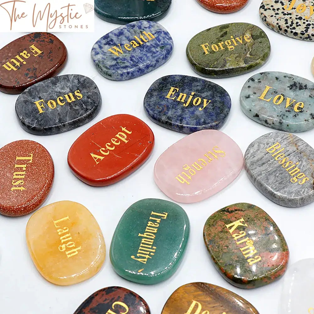 Inspirational Engraved Crystal Stones - Assorted