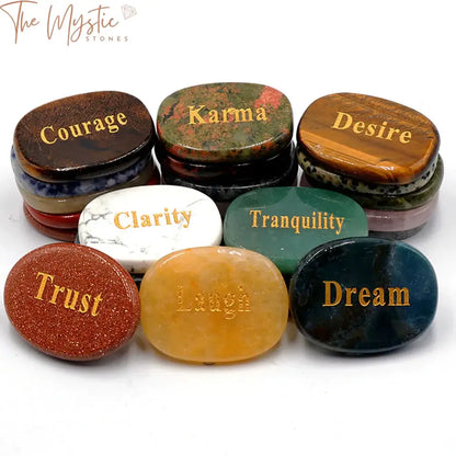 Inspirational Engraved Crystal Stones - Assorted