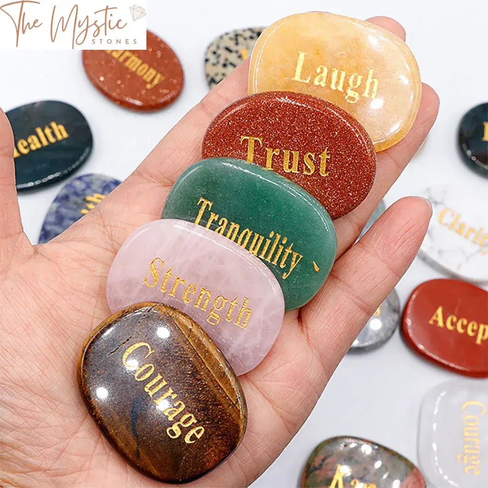 Inspirational Engraved Crystal Stones - Assorted