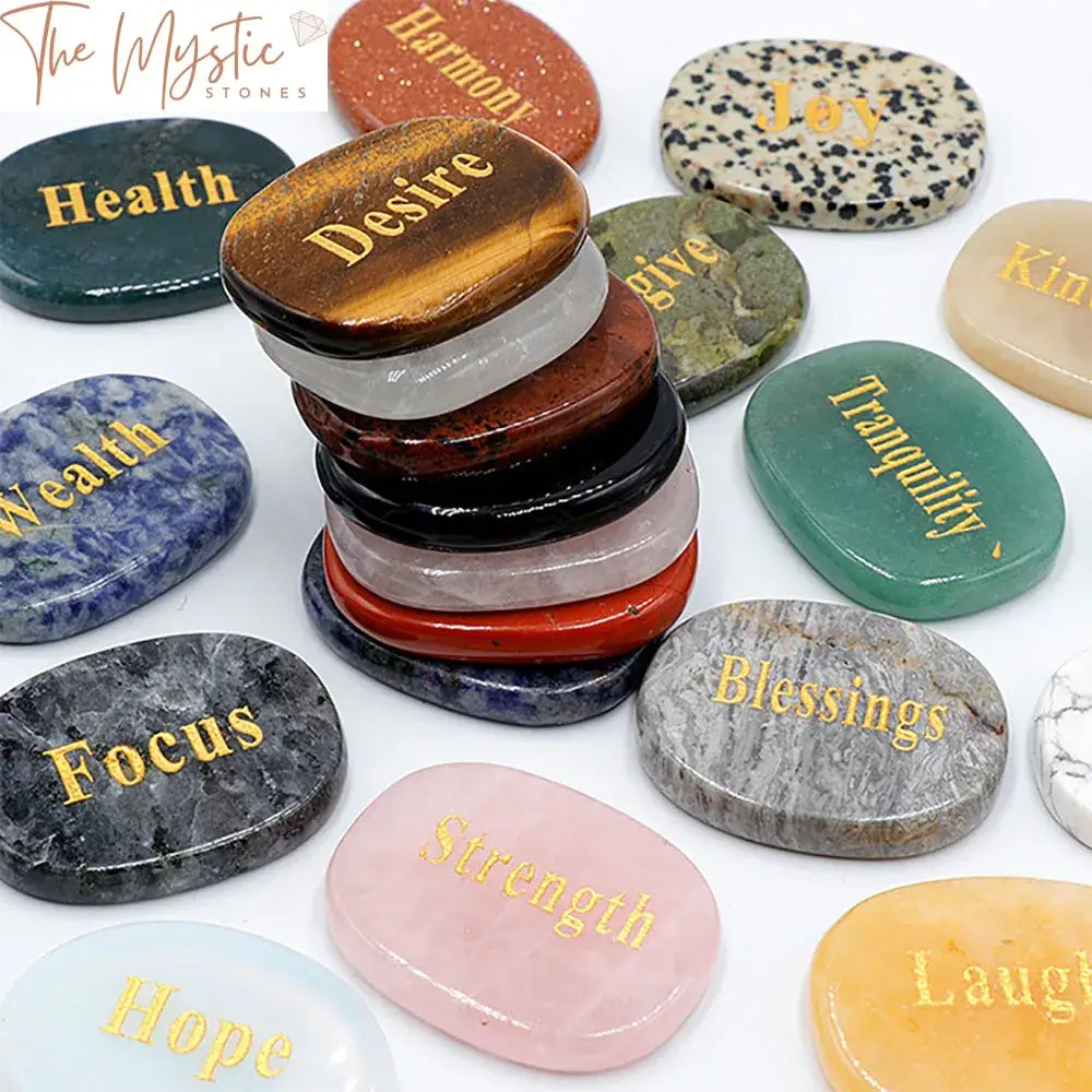 Inspirational Engraved Crystal Stones - Assorted