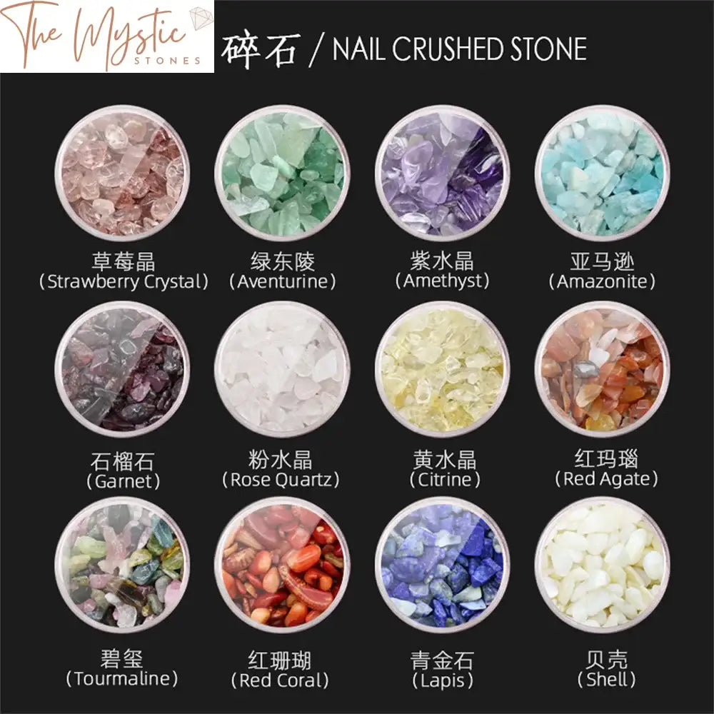 Irregular Agate Nail Crystal Set - 12 Colors