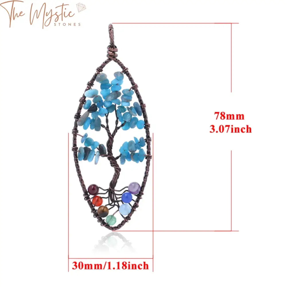 Kyanite Chakra Tree Of Life Pendant