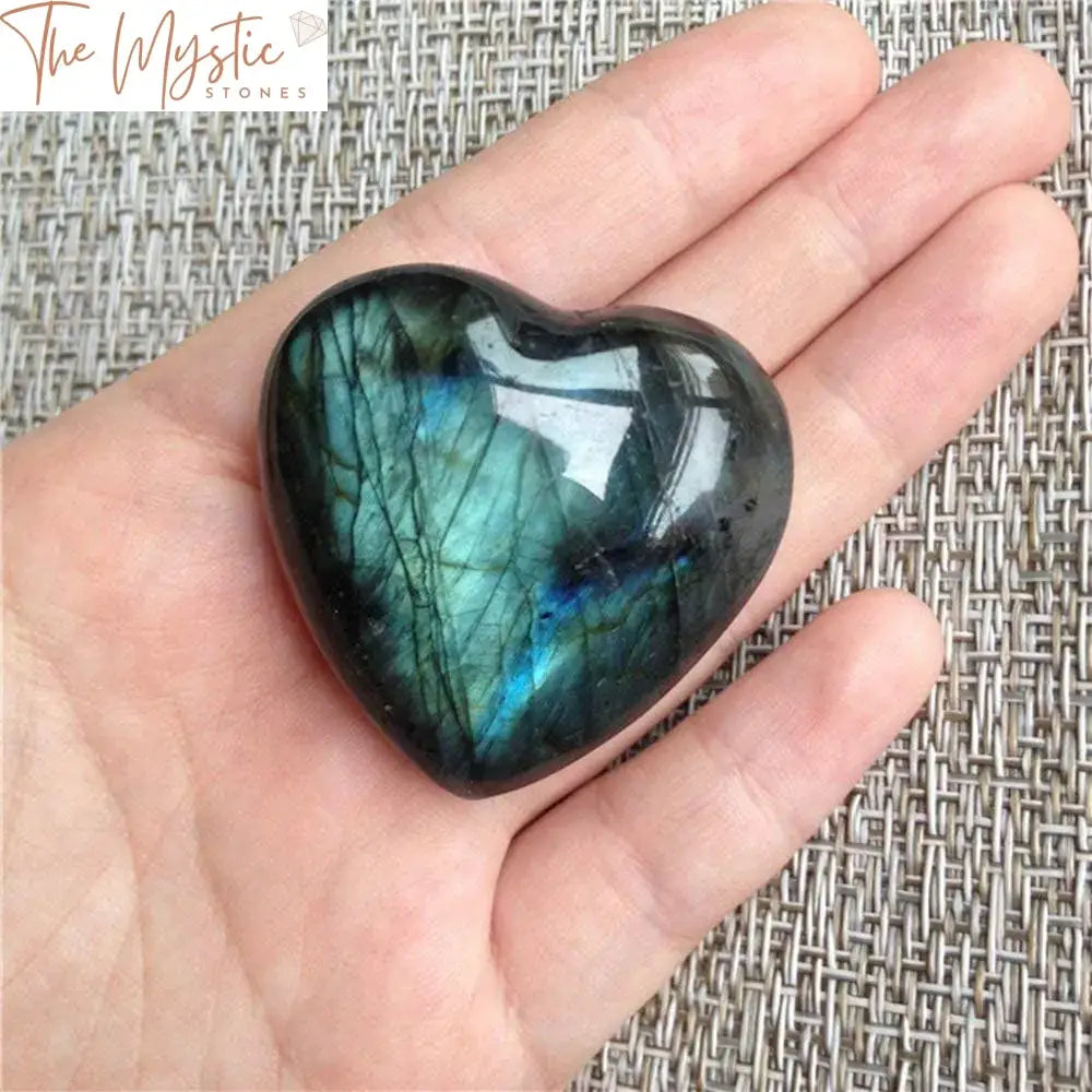 Labradorite Heart-Shaped Healing Palm Stone