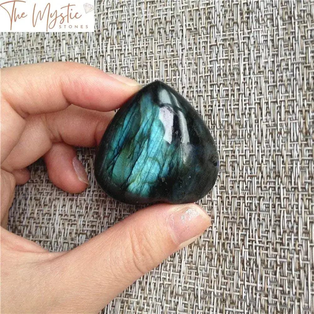 Labradorite Heart-Shaped Healing Palm Stone