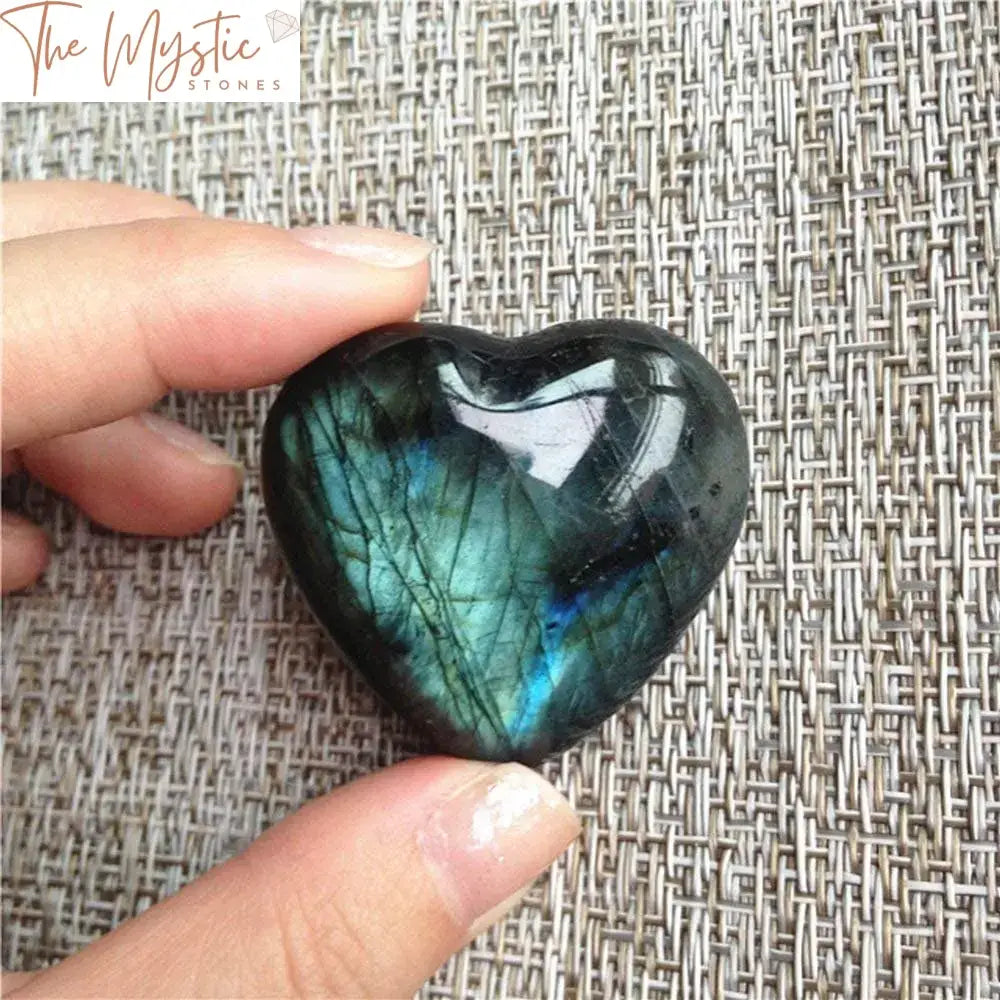 Labradorite Heart-Shaped Healing Palm Stone