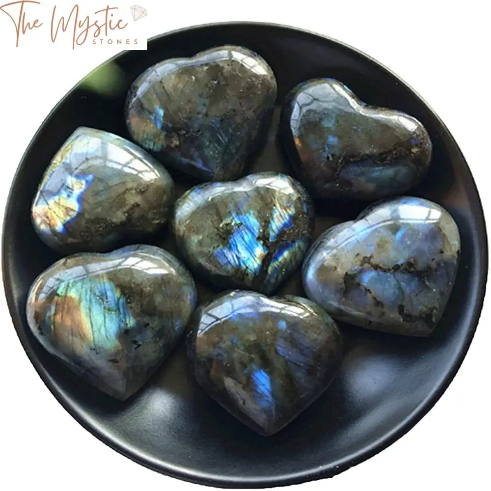 Labradorite Heart-Shaped Healing Palm Stone