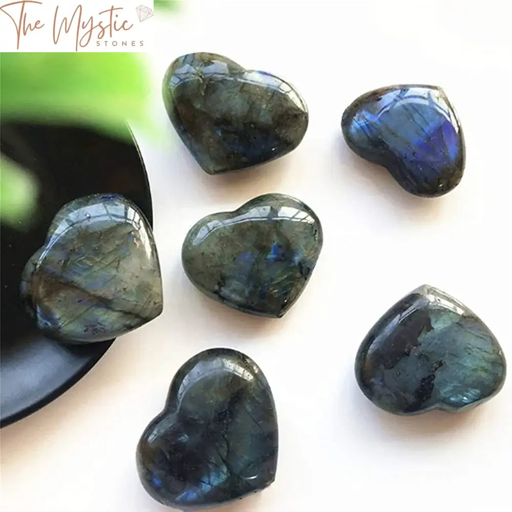 Labradorite Heart-Shaped Healing Palm Stone