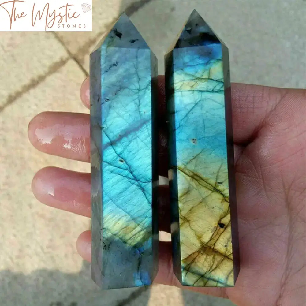 Labradorite Quartz Hexagonal Healing Wand