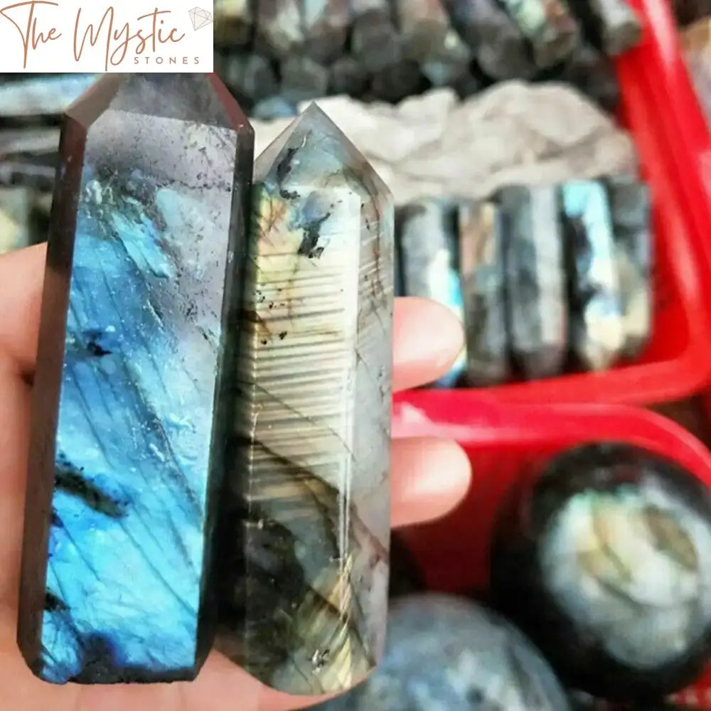 Labradorite Quartz Hexagonal Healing Wand