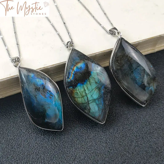 Labradorite Rough Stone Pendant Necklace