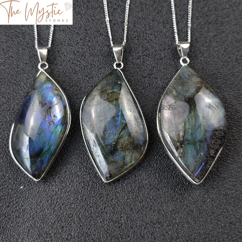 Labradorite Rough Stone Pendant Necklace